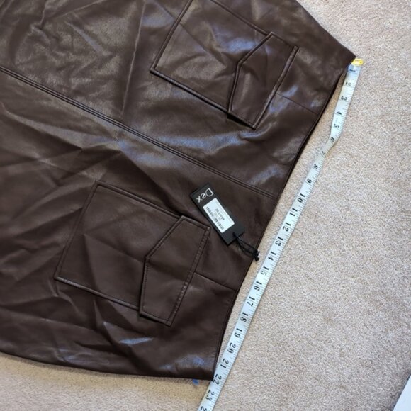 NWT Dex Faux Vegan Leather Retro Mod 60s Vintage Style Preppy Pocket Skirt 2X - Picture 4 of 7